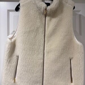 J. Crew faux fur cream vest